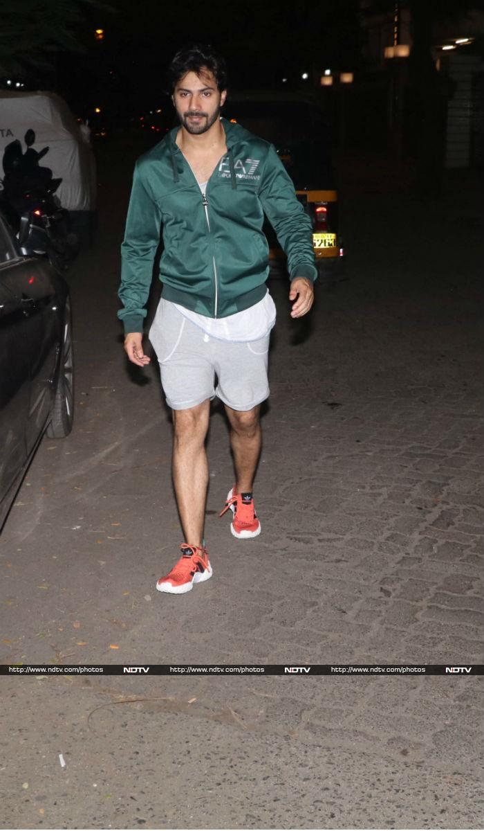 Varun Dhawan was spotted outside his gym in Bandra on Monday