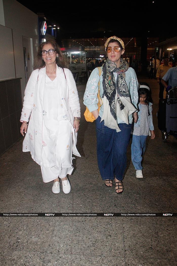 Meanwhile, Twinkle Khanna, Nitara and Dimple Kapadia returned from their holiday.