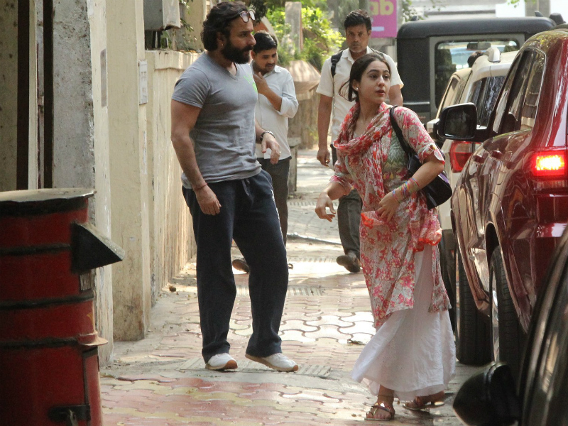 Sara And Saif Ali Khan's Day Out In Mumbai