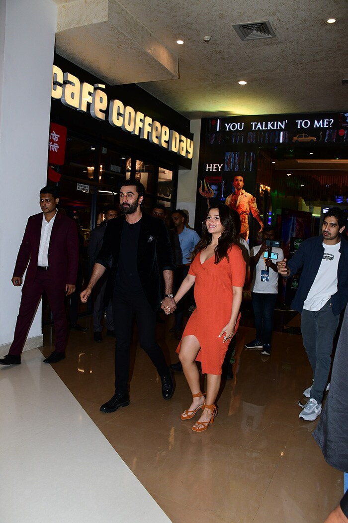 The star couple pictured entering the venue.