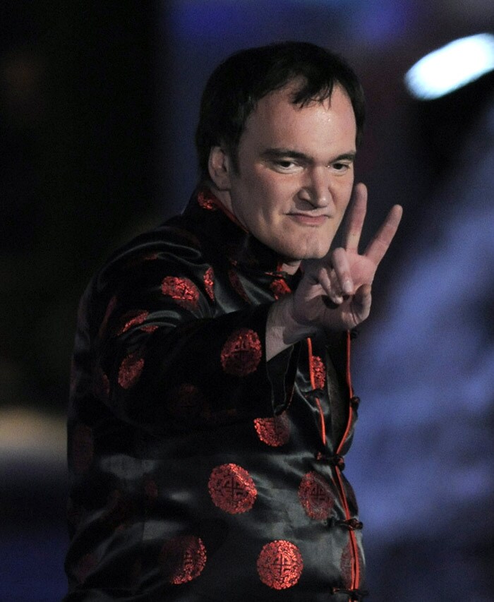 Quentin Tarantino is seen on stage before presenting George Romero with the Mastermind Award at the 'Scream Awards' on Saturday, October 17, 2009, in Los Angeles. (Photo: AP)