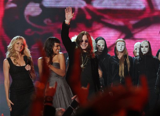Ozzy Osbourne waves to the crowd at the first ever Spike TV Scream Awards at the Pantages Theatre in Los Angeles.