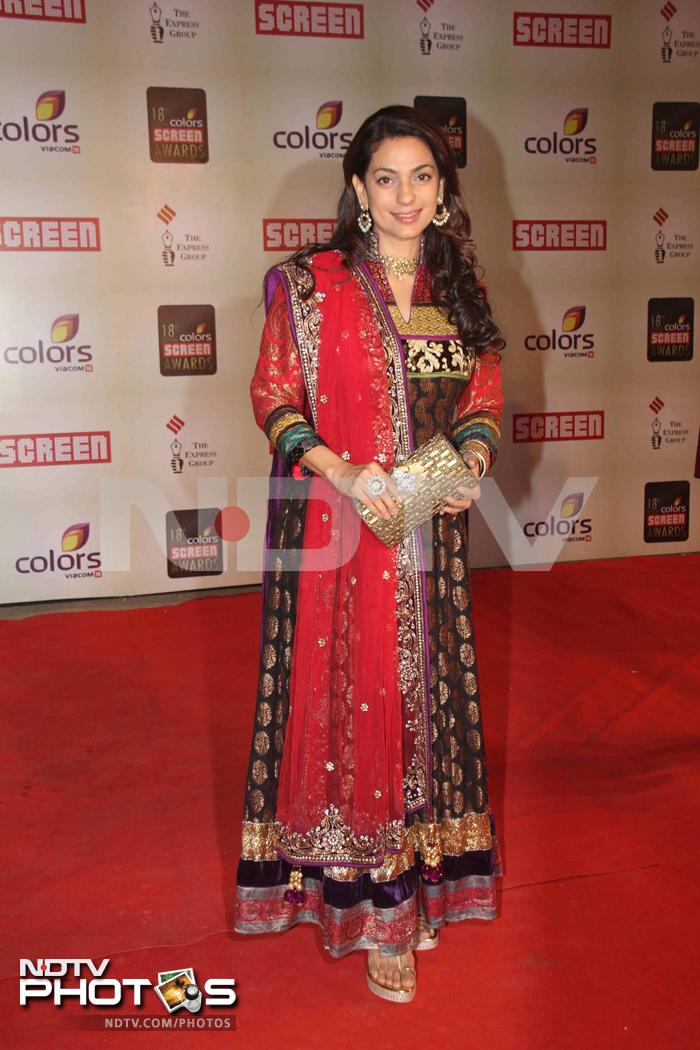 Bollywood actress Juhi Chawla at the 18th Annual Screen Awards.