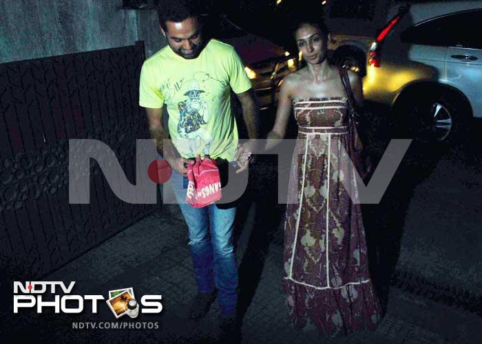 Actor Abhay Deol walks hand-in-hand with girlfriend Preeti Desai.