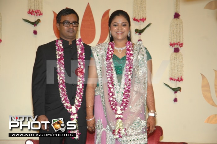 Selvaraghavan with his bride, Geetanjali.