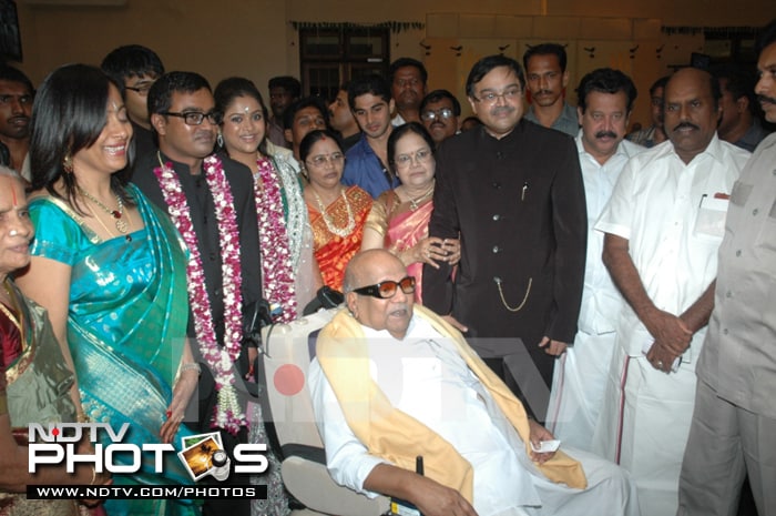 Karunanidhi at the reception.