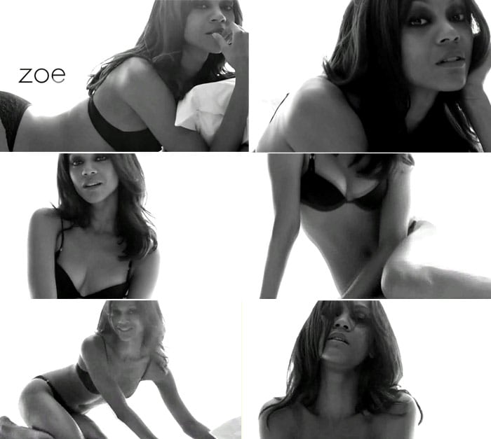 Actress Zoe Saldana has put the small screen on fire with her new commercial for Calvin Klein's underwear line 'Envy'. In three unique mini-films shot by Mikael Jansson, the <i>Avatar</i> actress features in various poses in her underwear making "confessions" about little known details about herself. "I like when you are able to assist your body to look amazing as opposed to replacing anything. That's exactly what Calvin Klein Underwear Envy does. It helps you, it assists you, but it will not overshadow what you can bring naturally," Saldana said in a statement.