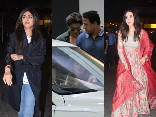 Photo : मुंबई एयरपोर्ट पर नज़र आए शाहरुख खान, शिल्पा शेट्टी और करिश्मा कपूर