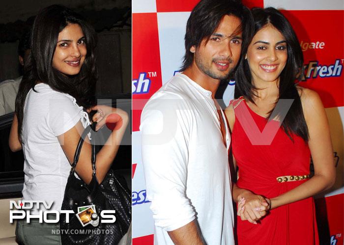 Priyanka\'s night out, Shahid spends time with Genelia
