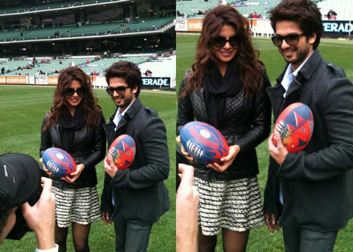 Shahid and Priyanka play ball in Melbourne