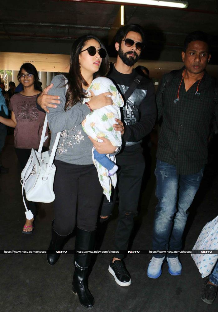 Shahid Kapoor And Mira Rajput Return To Mumbai With Baby Misha