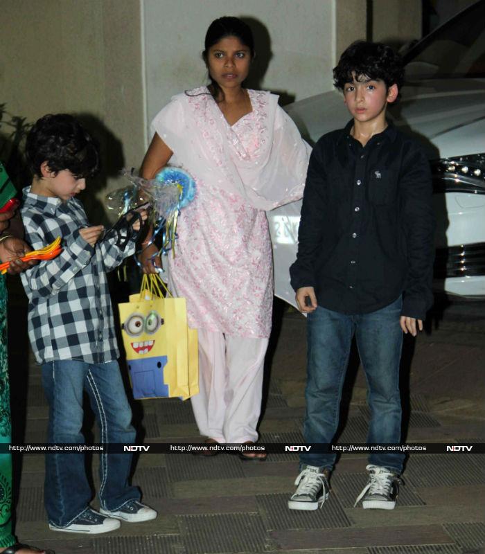 Hrithik Roshan's sons Hrehaan and Hridhaan were also invited to the party.