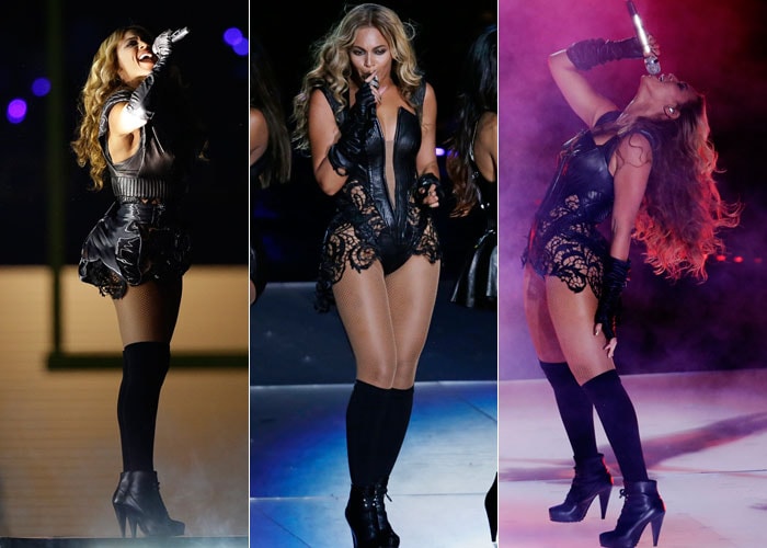 Beyonce is bootylicious in leather and lace