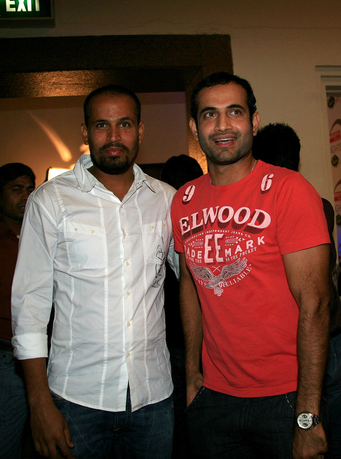 Yusuf Pathan and Irfan Pathan at the IPL Nights after party following the 2010 DLF Indian Premier League T20 group stage match between the Rajasthan Royals and Kings XI Punjab at the IT Rajputana on April 7, 2010 in Jaipur, India. (Photo: IPL2010/Getty Images)