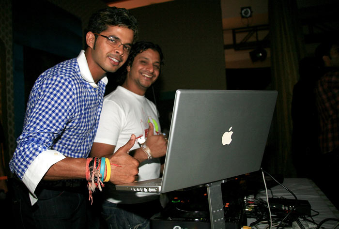 Sreesanth and DJ Shiva at the IPL Nights after party following the 2010 DLF Indian Premier League T20 group stage match between the Rajasthan Royals and Kings XI Punjab at the IT Rajputana on April 7, 2010 in Jaipur, India. (Photo: IPL2010/Getty Images)