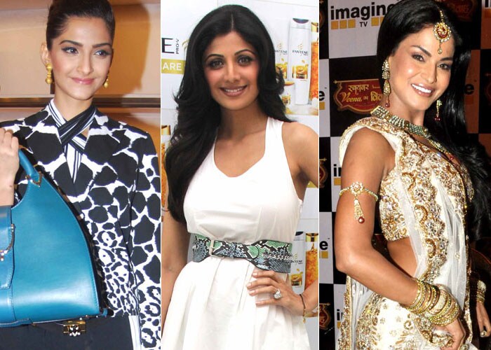 Beautiful ladies Sonam Kapoor, Shilpa Shetty and Veena Malik had an eventful day on December 2, 2011. While Sonam and Shilpa were promoting their favourite brands, Veena Malik was spotted at the press meet of Swayamvar Season 4. Here's a look...