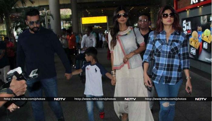 Shilpa Shetty And Family Back In Mumbai