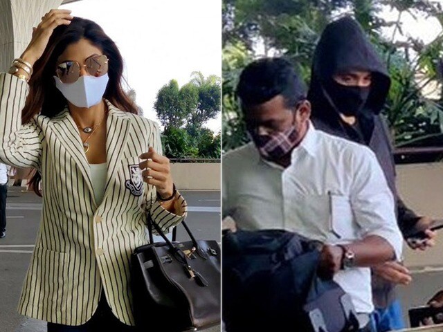 Shilpa Shetty And Raj Kundra Fly Out Of Mumbai