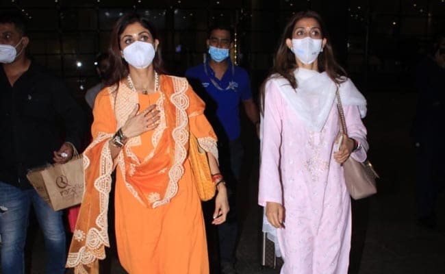 Shilpa Shetty was papped at the Mumbai Airport as she returned from Vaishno Devi.