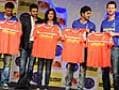 Photo : Shilpa unveils new jersey for Rajasthan Royals