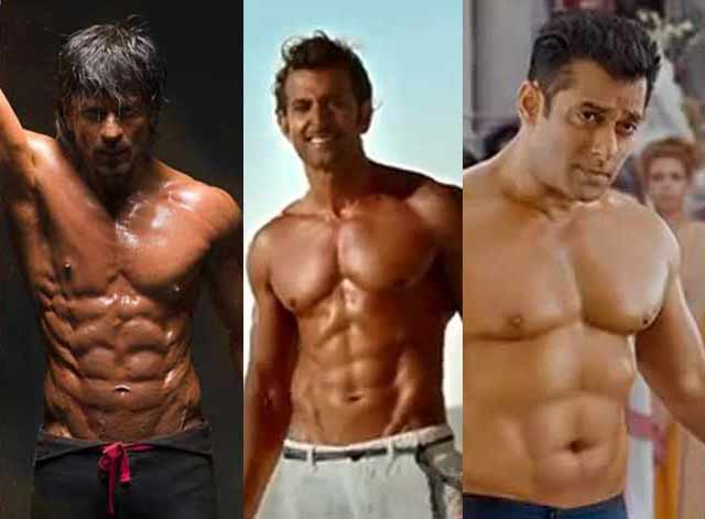 Photo : The League of Bare-Chested Gentlemen: SRK, Hrithik, Salman