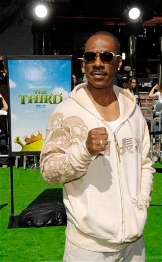 Shrek the Third cast member Eddie Murphy arrives for the premiere of the film in Los Angeles.