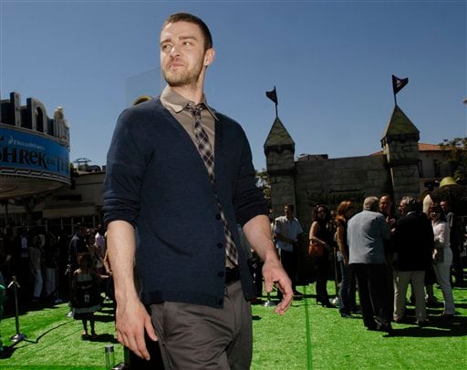 Shrek the Third cast member Justin Timberlake arrives for the premiere of the film in Los Angeles.