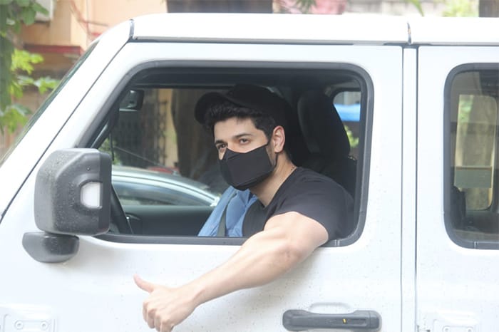 Sooraj Pancholi was pictured enjoying a ride in his new car in Bandra.