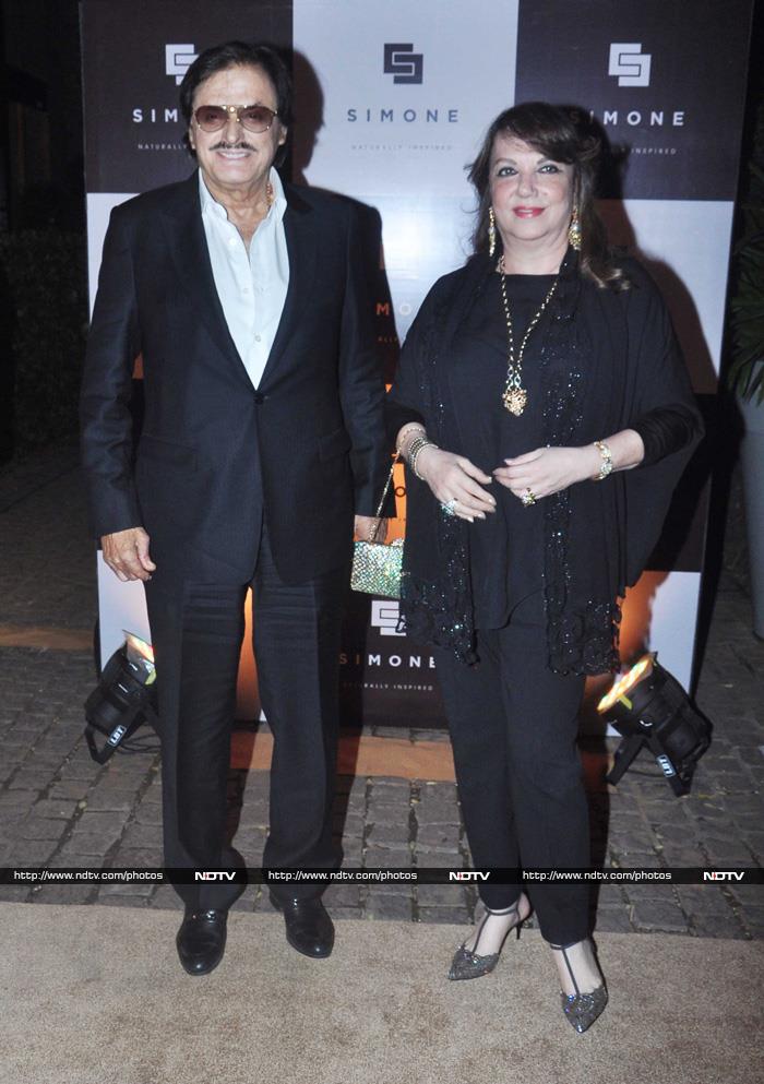 Mr Khan and his wife Zarine posed patiently for the cameras.