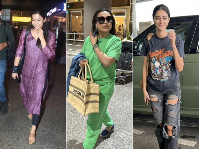 Airport Spotted: मुंबई एयरपोर्ट पर नज़र आईं रश्मिका मंदाना, रानी मुखर्जी और अनन्या पांडे