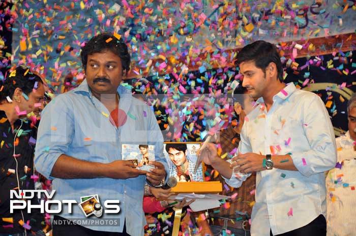 Director VV Vinayak and Mahesh Babu unveiling the music of the film.