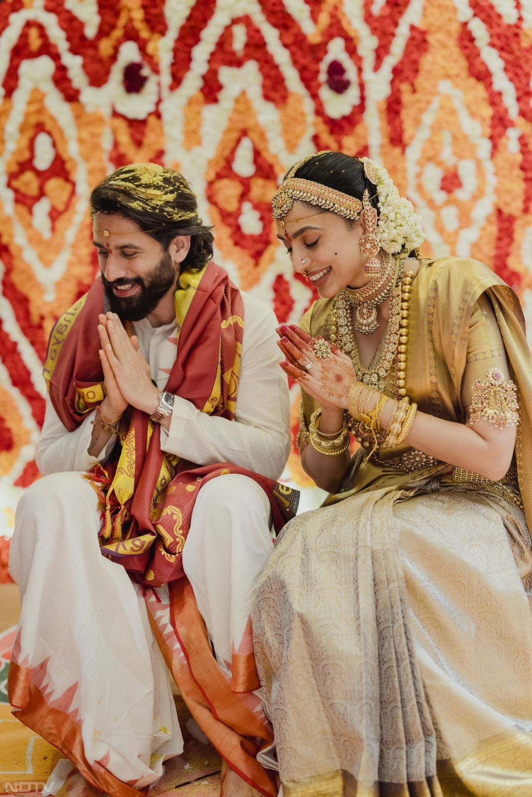 Sobhita Dhulipala and Naga Chaitanya chose an array of traditional outfits for their special day. (Image Courtesy: X)