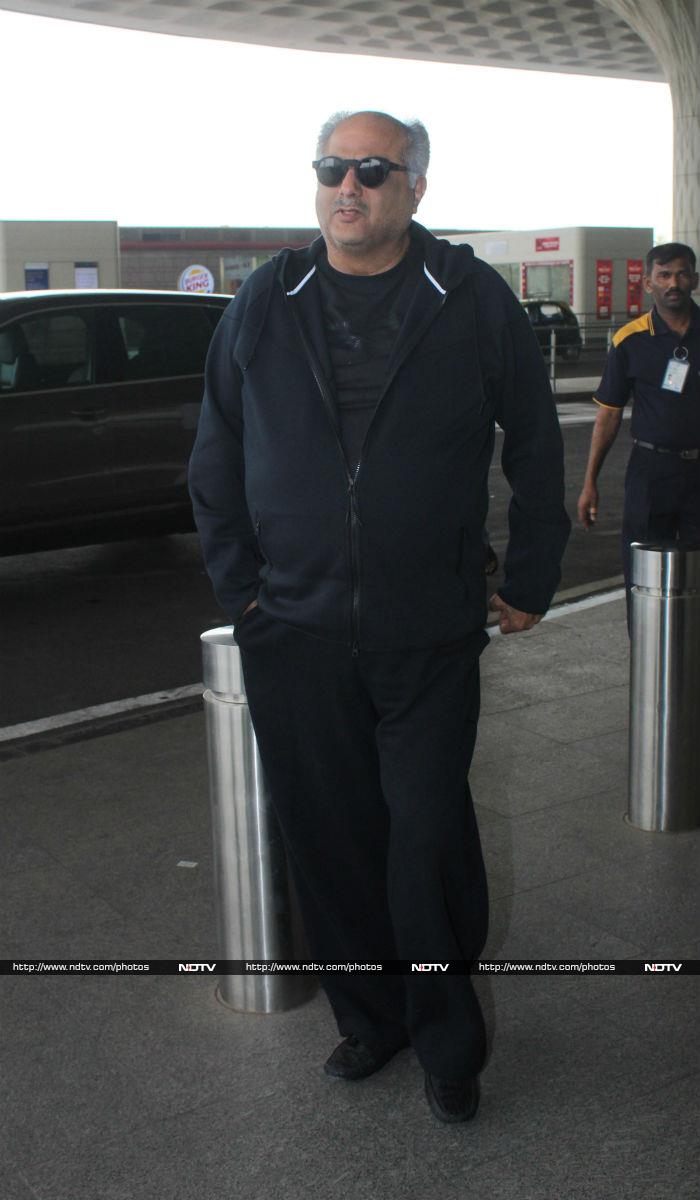 Producer Boney Kapoor was photographed minus his wife Sridevi and children Janhvi and Khushi.