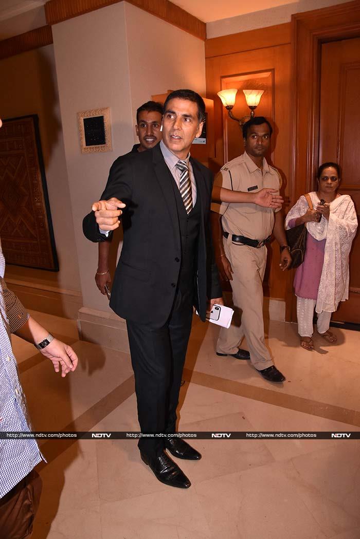 Akshay Kumar attended the launch of new Indian 2018 conclave in Mumbai.