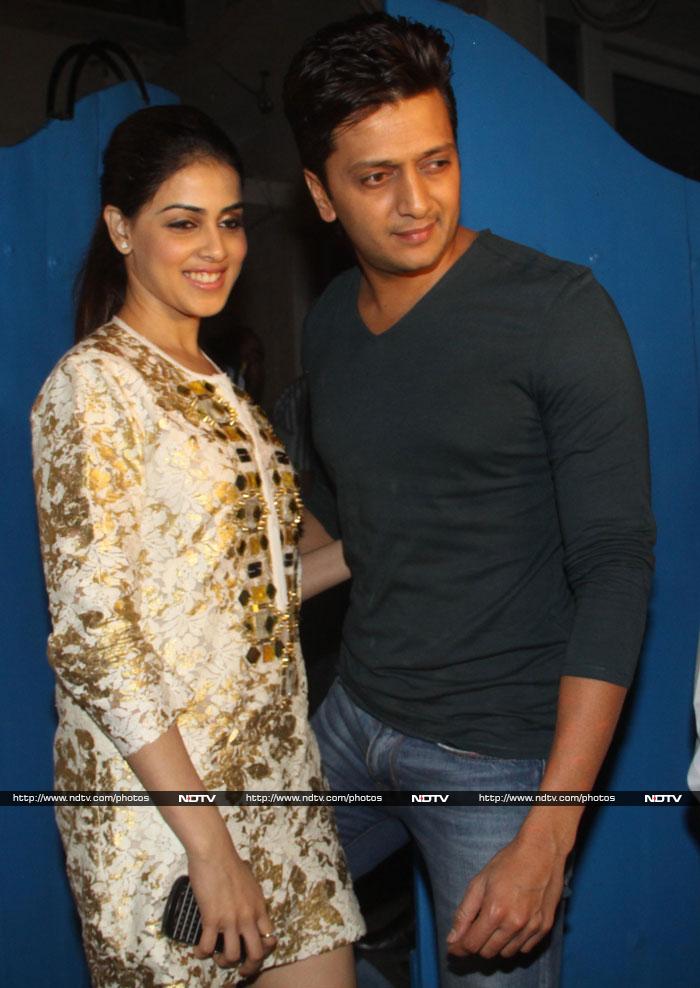 Genelia D'Souza was escorted by husband Riteish Deshmukh.