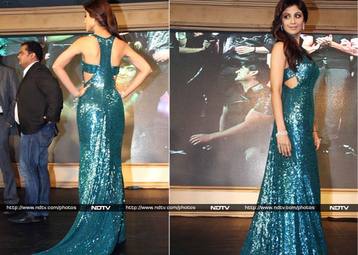 Shilpa Shetty was electric in a Rajat Tangri gown, which clung to her curves.