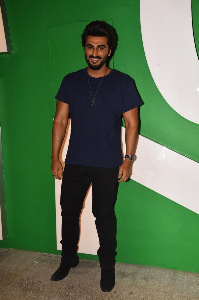 Dressed in a blue t-shirt and denim, Arjun Kapoor attended the store launch