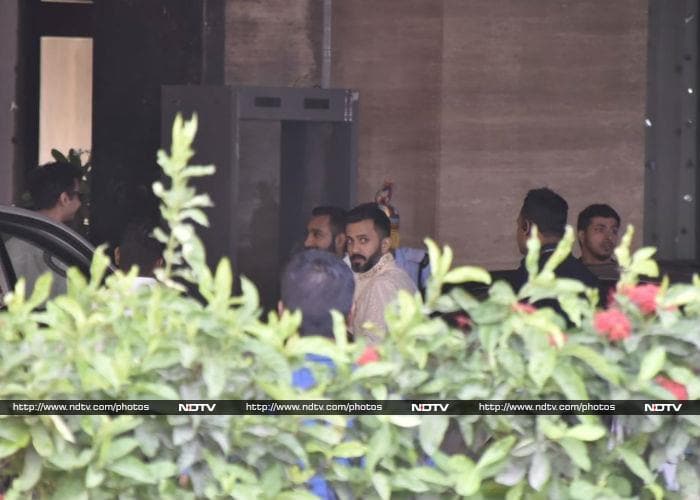 Anand Ahuja was photographed checking in to the venue earlier in the evening.