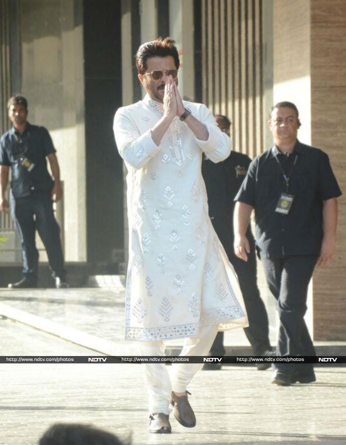 Anil Kapoor was photographed welcoming guests.