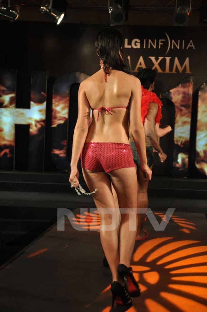 A model walks the ramp.