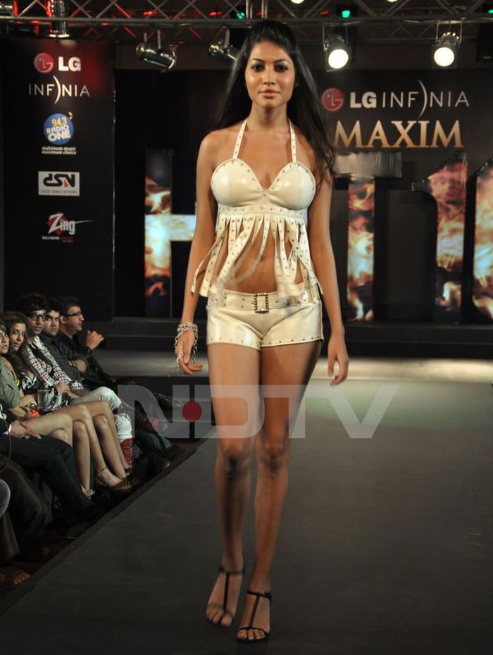 A model walks the ramp.