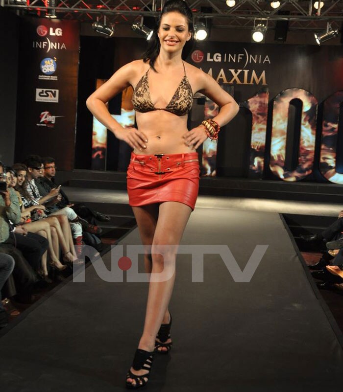 A model walks the ramp.