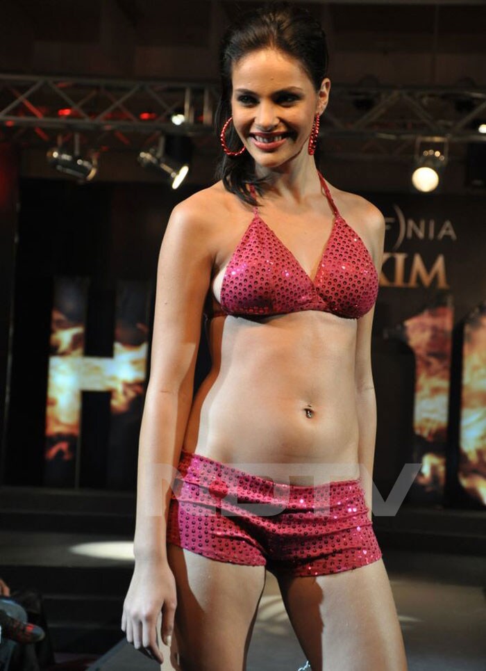 A model walks the ramp.