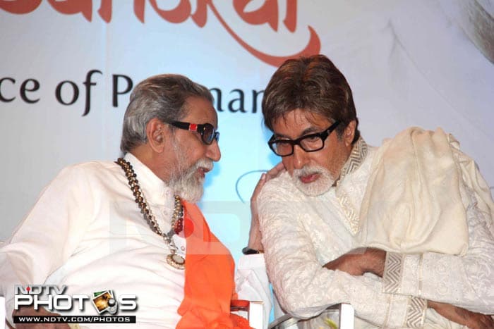 Big B, Bal Thackeray at a book launch