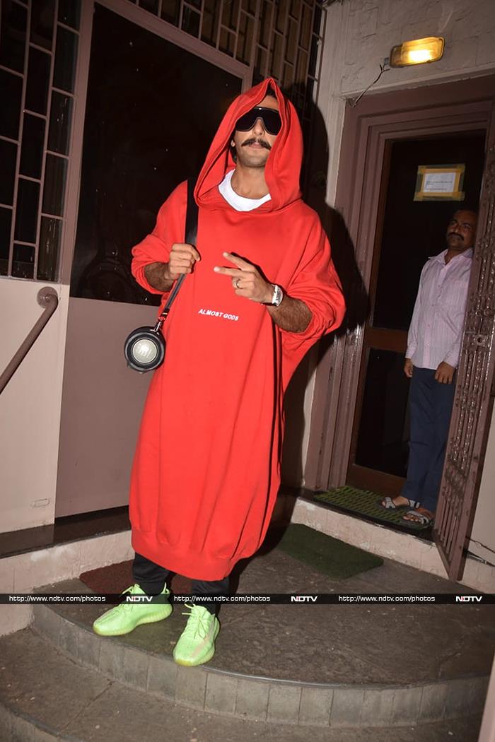 We spotted Ranveer Singh dressed at his quirky best outside a recording studio.