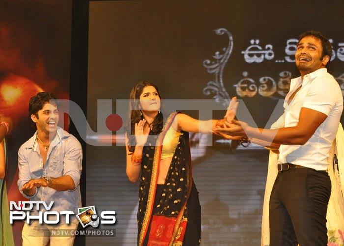 Stars at the music launch of <i>Uu Kodathara Ulikki Padathaara</i>