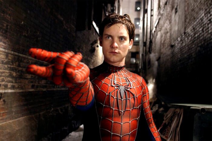 Tobey Maguire as Spider Man in Columbia Pictures' <i>Spider Man 2</i> (2004). (Photo: Courtesy Columbia Pictures)