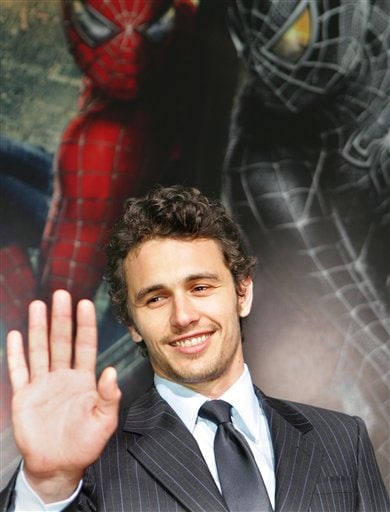 Spider-Man 3 star James Franco waves upon his arrival at the World Premiere in Tokyo.