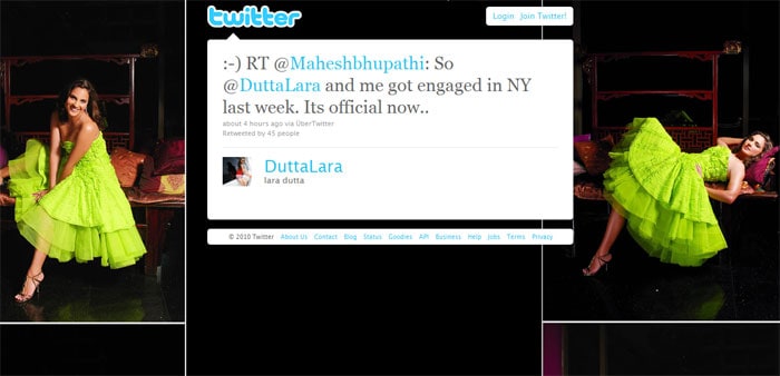 Mahesh Bhupati, Lara Dutta got engaged