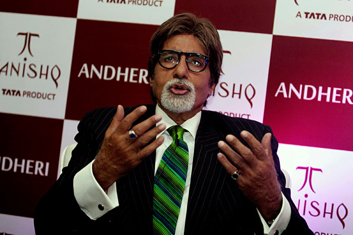 The Big B speaks at the event.(Photo: AFP)